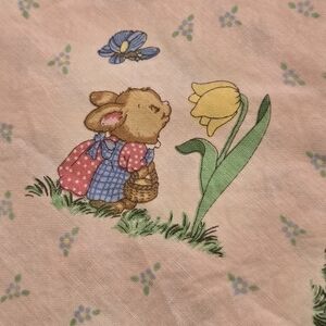Bunny Tales by Linda Hohag Fabric for Chanteclaire Bunnies on Pink Florals